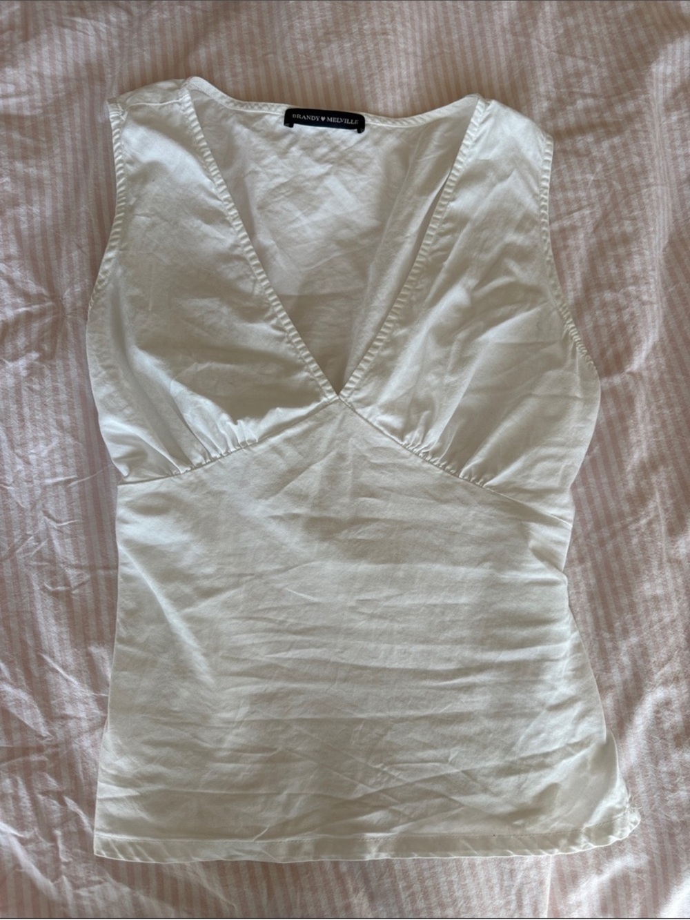 NWT Brandy Melville Rafaela White V-Neck Tank Top Wrap Top